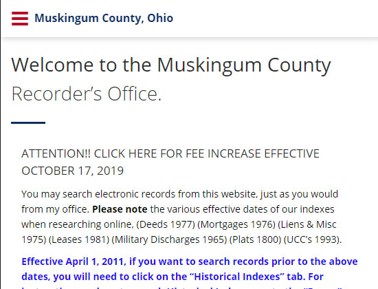 Muskingum County Sheriff Muskingum County Recorder